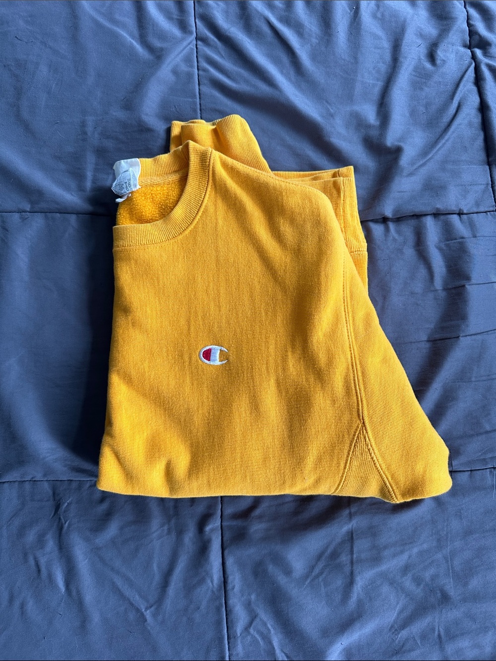 Champion Reverse Weave Yellow Crewneck Sweatshirt